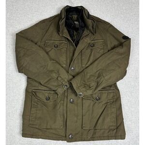 Ben Sherman Jacket Mens Extra Large Olive Green Field Utility Quilted Lined